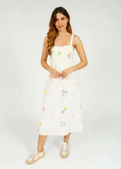 PP Robin Dress in Icons Emb White