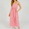 PP Robin Dress in Wavy Sun Emb Pink