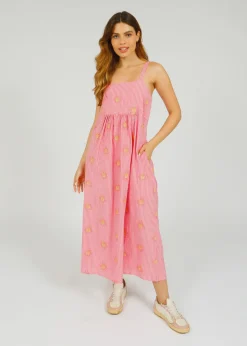 PP Robin Dress in Wavy Sun Emb Pink