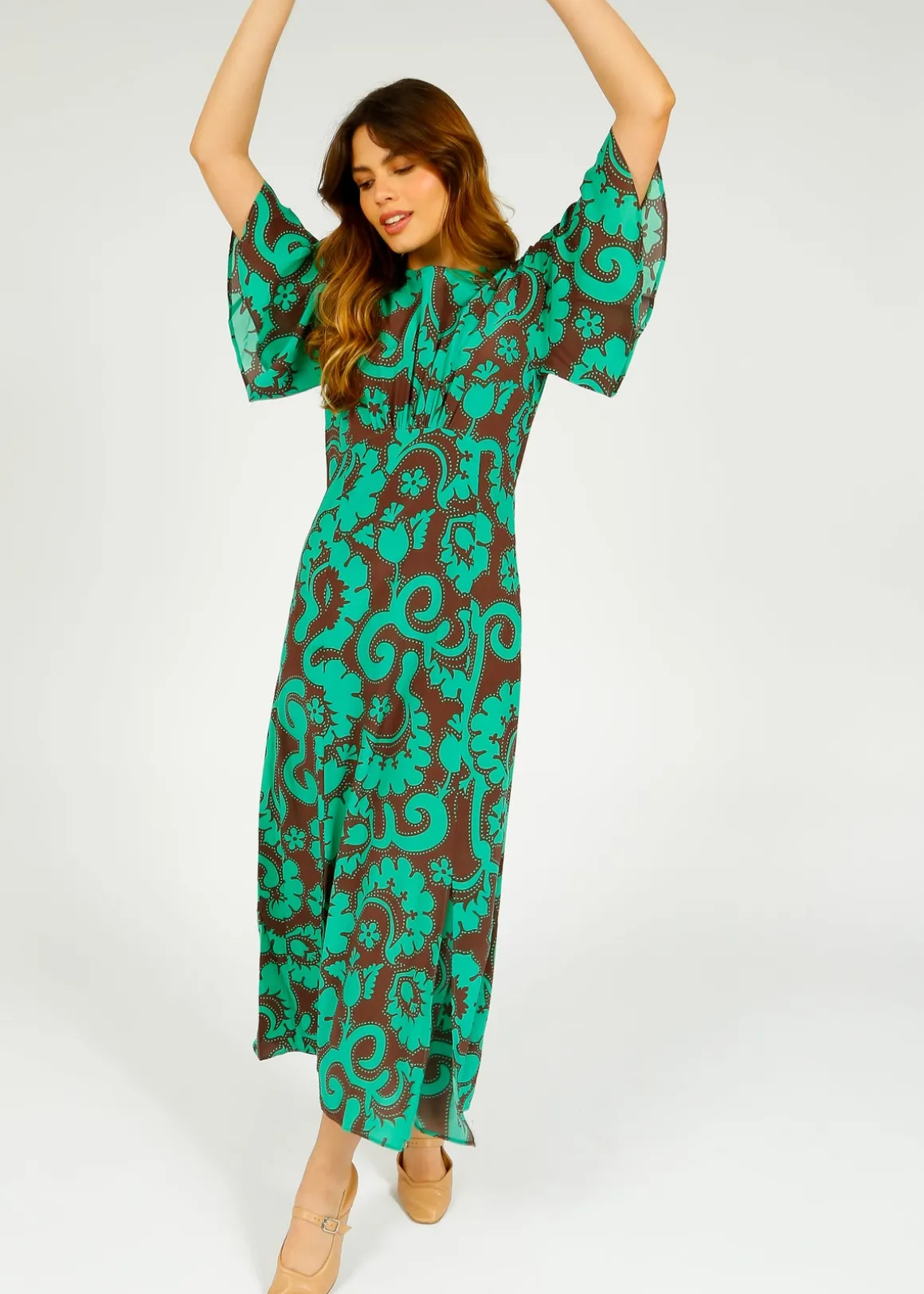 PPL Gini Dress in Griccia 01 Green Floral