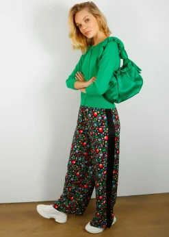 PPL Kylie Trousers in Fire Flower 01 / Black Stripe Black