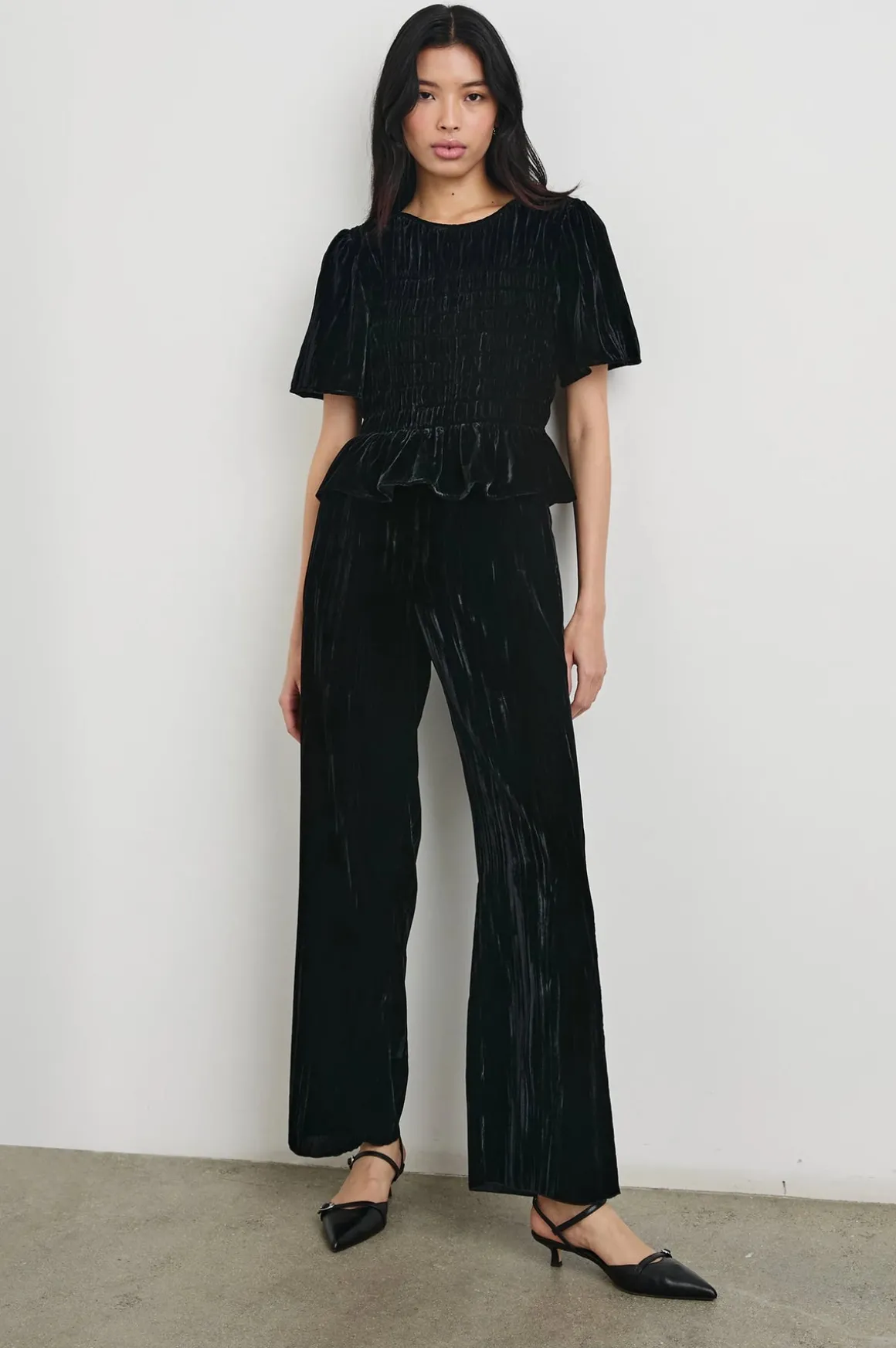 RAILS Brissa Trousers in Black Velvet