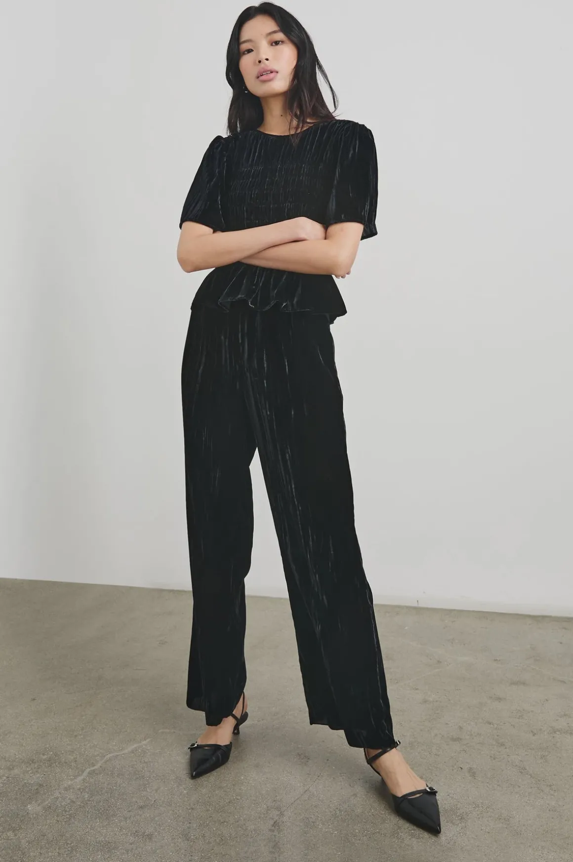 RAILS Brissa Trousers in Black Velvet