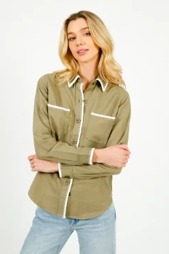 RAILS Reigh Shirt in Pale Olive