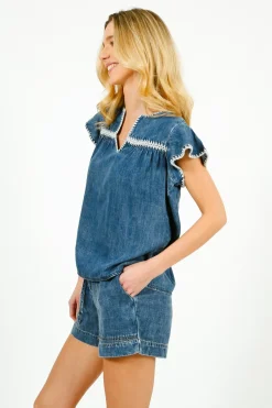 RAILS Tafia Blouse in Blue