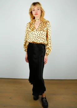 RIXO Crystal Skirt in Black