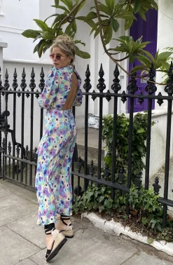 RIXO Dani Dress in Lilac Ink Floral