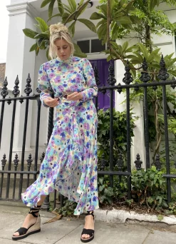 RIXO Dani Dress in Lilac Ink Floral