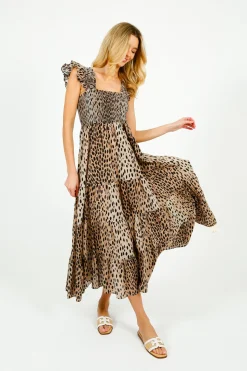 RIXO Kendall Dress in Antelope Spot Black