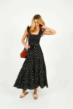 RIXO Kendall Dress in Bohemia Spot Navy