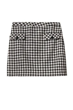 RIXO Mariah Skirt in Houndstooth Mono
