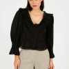 RIXO Solene Top in Black