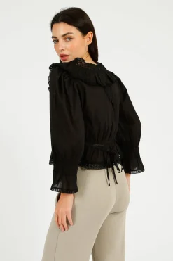 RIXO Solene Top in Black