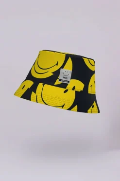 RK All Smiles Bucket Hat in Black, Yellow