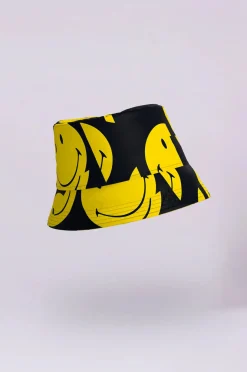 RK All Smiles Bucket Hat in Black, Yellow
