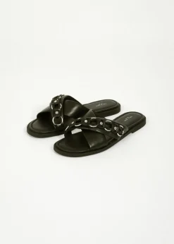 Ru0026B Geo Chain Cross Strap in Black