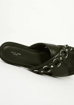 Ru0026B Geo Chain Cross Strap in Black