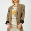 Ru0026B Odessa Italian Wool Blazer in Camel Plaid