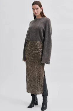 SEC.F Moonshine Pencil Skirt in Major Brown