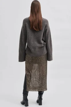 SEC.F Moonshine Pencil Skirt in Major Brown