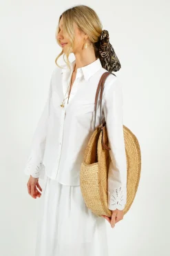 SLF Dahlia Broiderie Shirt in White