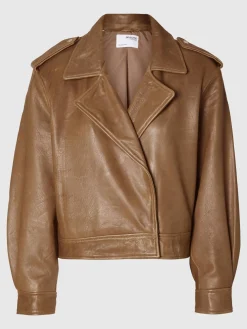 SLF Glove Leather Jacket in Coca Mocha
