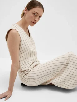 SLF Hilda Pencil Skirt in Pin Stripe Sandshell