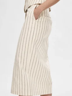 SLF Hilda Pencil Skirt in Pin Stripe Sandshell