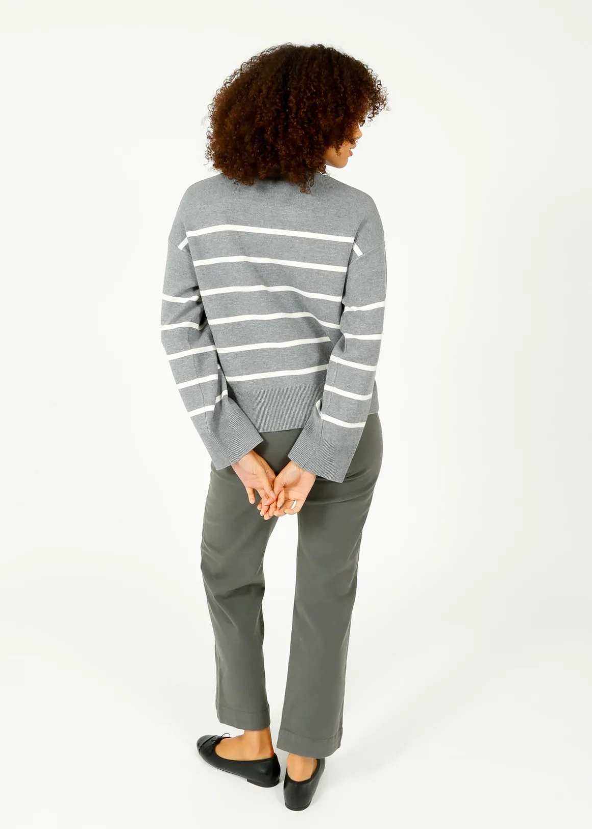 SLF Kamma Roll Neck Knit in Medium Grey, Birch