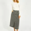 SLF Krista Gerda Denim Skirt in Light Grey