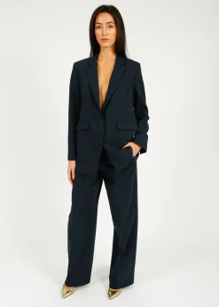 SLF Rita Relaxed Blazer in Dark Sapphire Pin Stripe