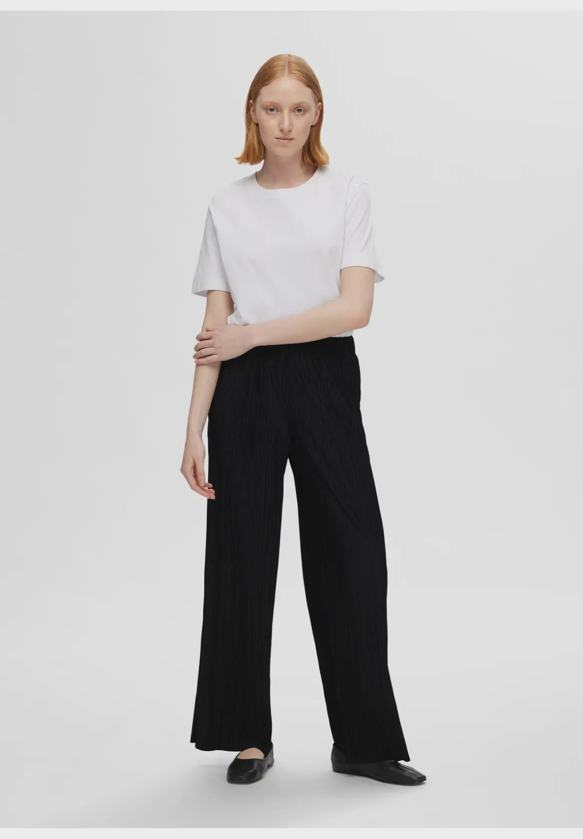 SLF Rya Ellie Plisse Pant in Black