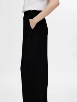 SLF Rya Ellie Plisse Pant in Black