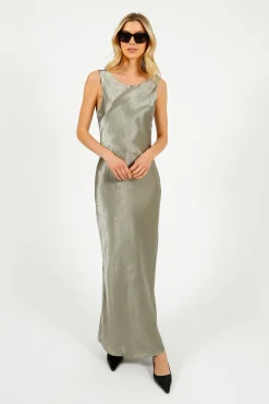 SLF Selene Cowl Back Midi Dress in Vetiver