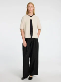 SLF Sia Ras SS Rib Knit Cardgan in Birch