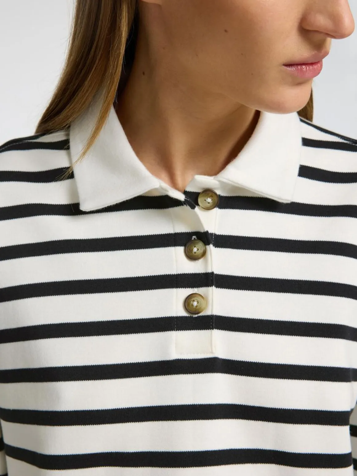 SLF Wada LS Stripe Collar Top