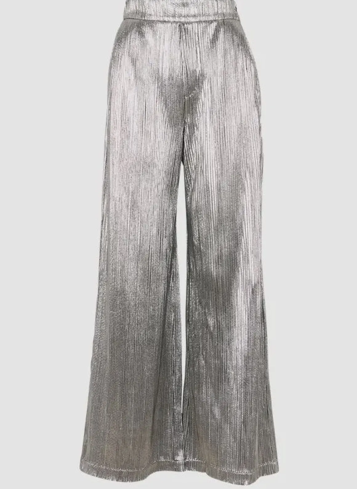 SUNCOO Jill Plisse Trousers in Argent