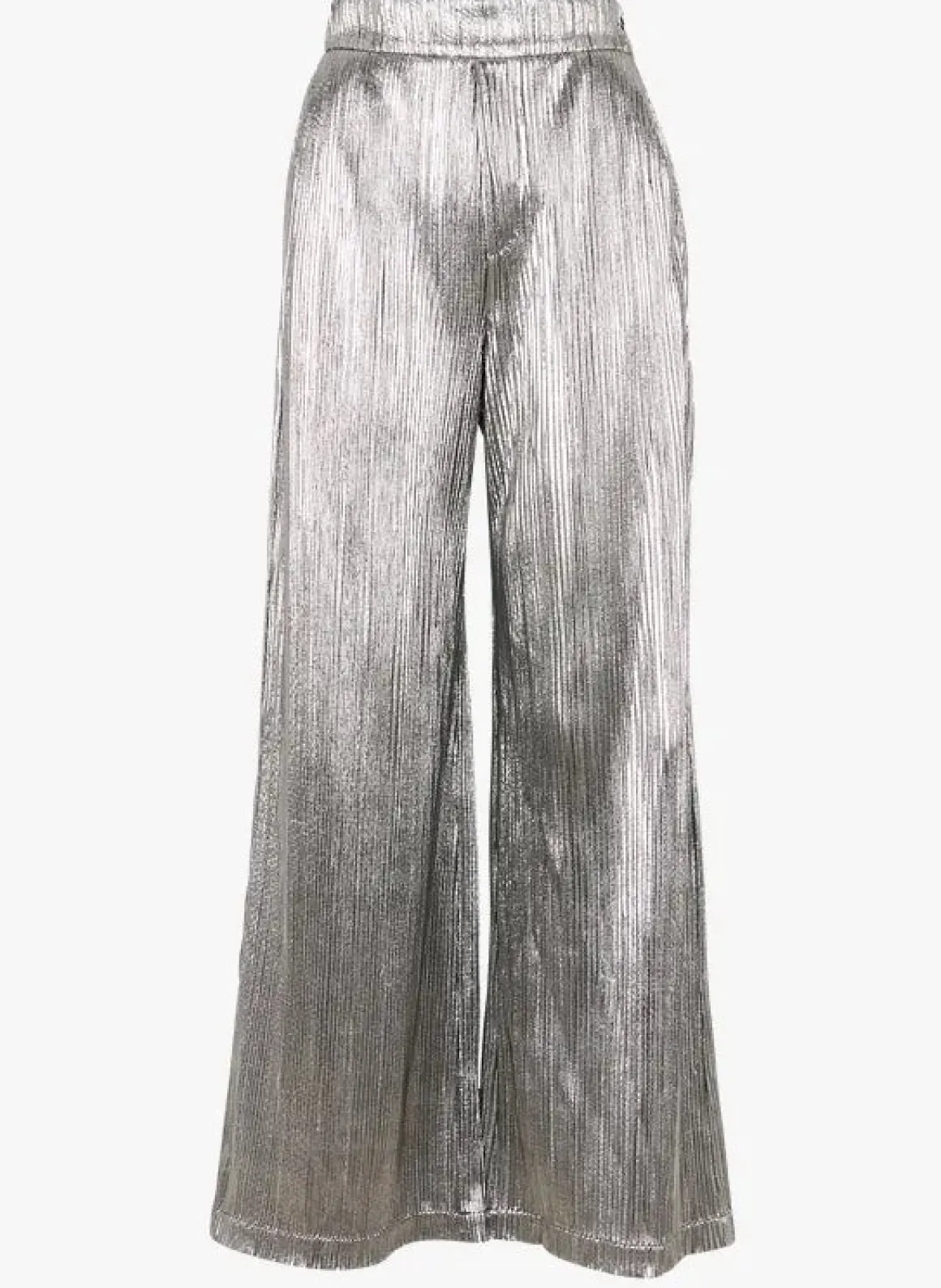 SUNCOO Jill Plisse Trousers in Argent