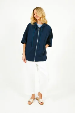 TINSELS Alba Rainy Zip Up in Navy