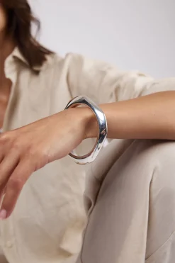 TS Silver Plated Retro Bangle