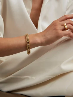 TS Small Gold Curb Link Bracelet