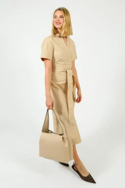VB Tabby Midi Dress in Stone Khaki