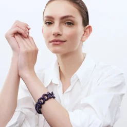 VBARONI Flat Chain Bracelet in Purple