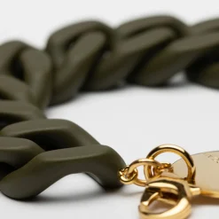 VBARONI Flat Chain Bracelet in Dark Olive