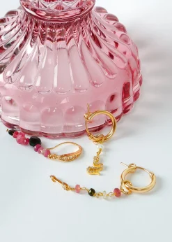 ZOI Higia Earrings in Sapphire Rose, Tourmaline